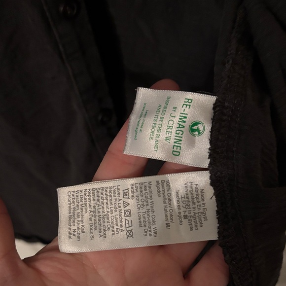 J. Crew charcoal button down Shirt large Egypt textured - Picture 3 of 4